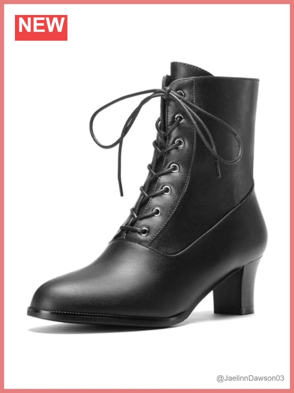 Victorian Lace Up Ankle Boots Side Zipper Steampunk Witch Costume Booties